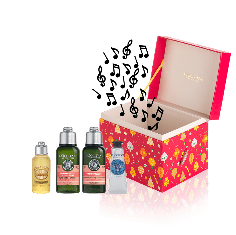 L'occitane Music Box Christmas Set (Holiday Limited Edition) เซ็ตของขวัญ Holiday Limited Edition "ไม่ใช่แค่กล่องธรรมดา แต่คือกล่องดนตรี ที่สามารถไขลานพร้อมมีเสียงเพลงวันคริสมาส อันแสนอบอุ่น"